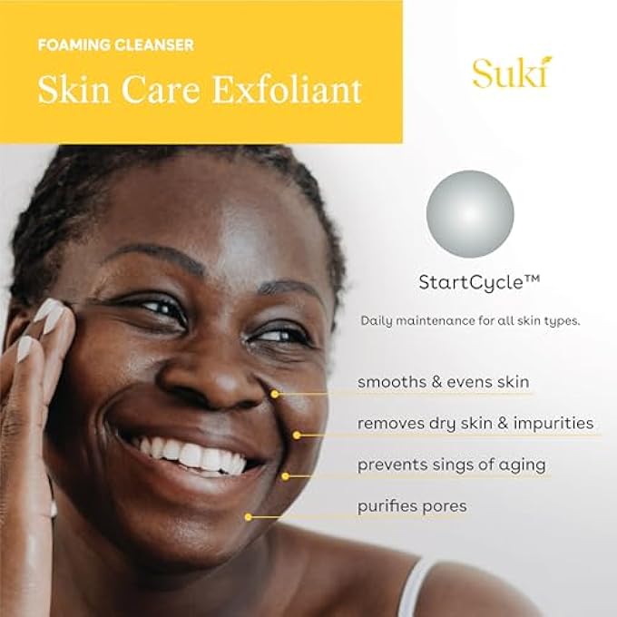 suki FACE SCRUB EXFOLIATING FACE WASH  SKINCARE EXFOLIATE FOAMING CLEANSER NATURAL FACE WASH, DEEP PORE CLEANER MICRODERMABRASION FACIAL SCRUB, COLLOIDAL OAT & RAW SUGAR SCRUB FACE EXFOLIATOR 3.38 OZ - Image 3